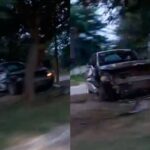 Un auto protagonizó un violento incidente en plena Av. Belgrano y terminó incrustado contra un árbol