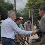 El gobernador Elías Suárez supervisó trabajos de contención tras el desborde del Río Dulce