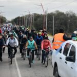 Cientos de fieles protagonizaron la primera peregrinación en bicicleta al Santuario de Mama Antula